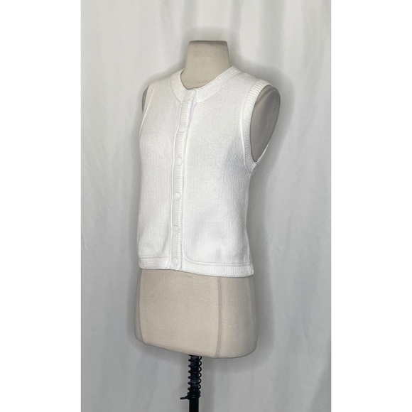 NWT!! J. CREW Cropped Button-Up Sweater Shell Solid White Nautical Knit Small - Picture 5 of 12